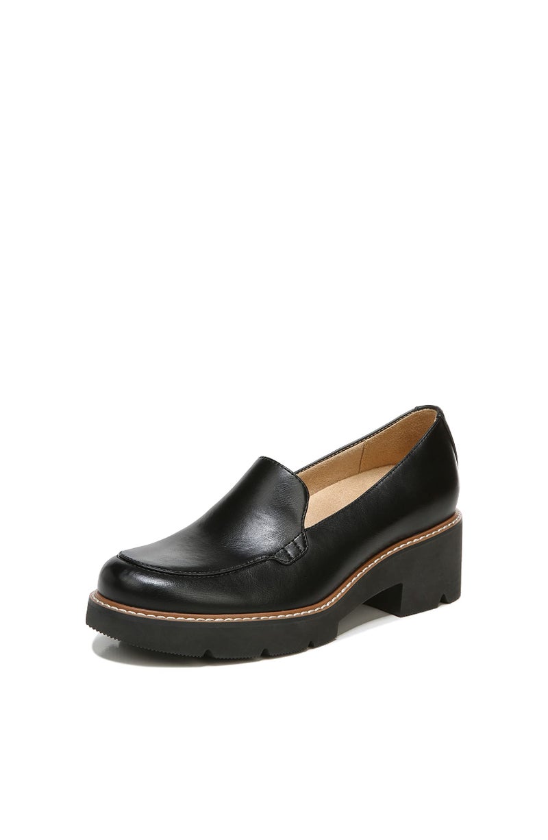 Naturalizer Womens Cabaret Slip On Lightweight Lug Heeled Loafer, Black Smooth, 10 M - Image 5