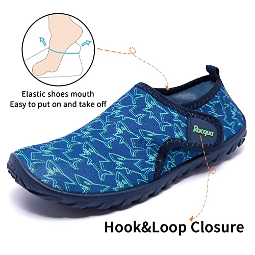 Racqua Boys Water Shoes Kids Swim Pool Lightweight Quick Dry Beach Sport Barefoot Walking Boating Surfing Aqua Shoes Big Kid Shark 4.5 - Image 4