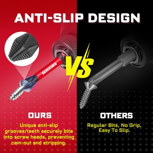 Geinxurn Impact Tough #2 Phillips 2 in. Anti-slip Head Insert Driver Bits,15Pack 1/4 Inch Hex Shank Cross Magnetic PH2 Screwdriver Bits Set - Image 4