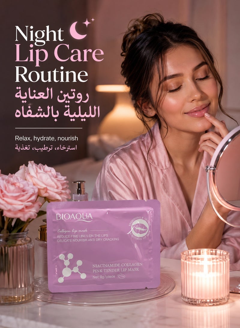BIOAQUA 12PCS Niacinamide Collagen Lip Mask 8g Each, Moisturizing Hydrating Lip Care Masks for Dry Lips, Soft & Smooth-Looking Lips, Individually Packed - Image 5