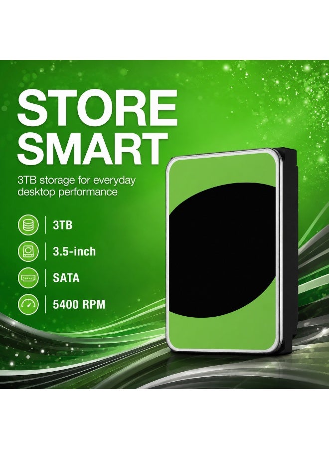 3TB 3.5-Inch Internal Desktop Hard Drive, SATA 6Gb/s, 5400RPM, 256MB Cache, Up to 600MB/s Burst Rate for PC Storage - Image 4