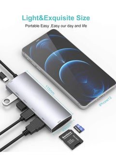 Y&D USB Hub to HDMI Multiport AorZ C Dongle Adapter 7 in 1 with 4K Output 3 3.0 Ports Micro SD Card Reader 100W PD Compatible MacBook Pro Air HP XPS and More Type Device  - Image 2