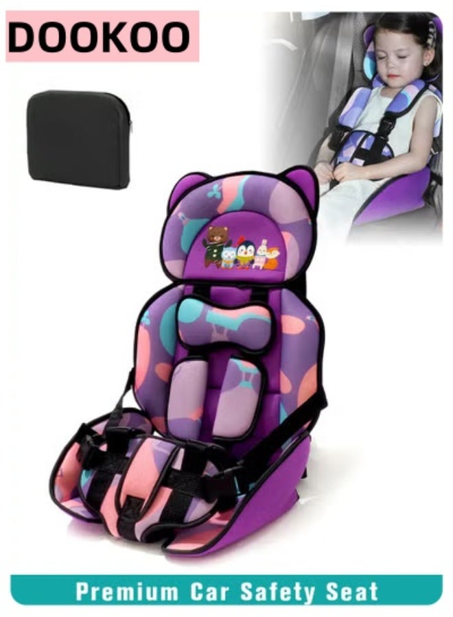 DOOKOO Auto Child Safety Seat, Simple Car Portable Seat Belt, Foldable Car Seat Protection Travel Accessories for Kids 0-12, Car Seat Liner for Toddlers 3-5 - Image 1
