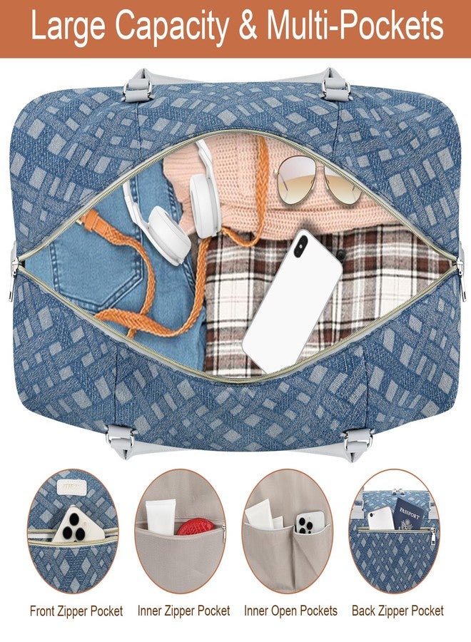 ITIEZY Weekend Bag for Women, Travel Bag with Shoe Compartment, Large Nylon Travel Tote Bag, 8a-light Blue, L - Image 4
