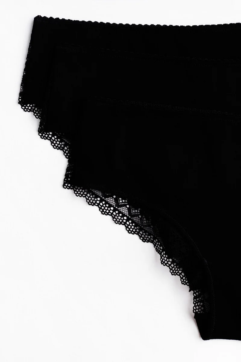 H&M  3-pack cotton and lace hipster briefs for Women | Best Price UAE