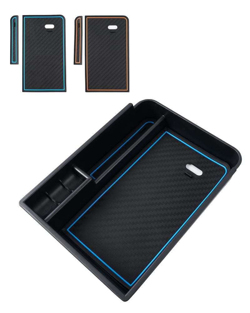 Autorder Center Console Organizer for Nissan Sentra 2020 2021 2022 2023 2024 2025 Accessories Armrest Storage Box Secondary Insert Tray with 2 Color Mats