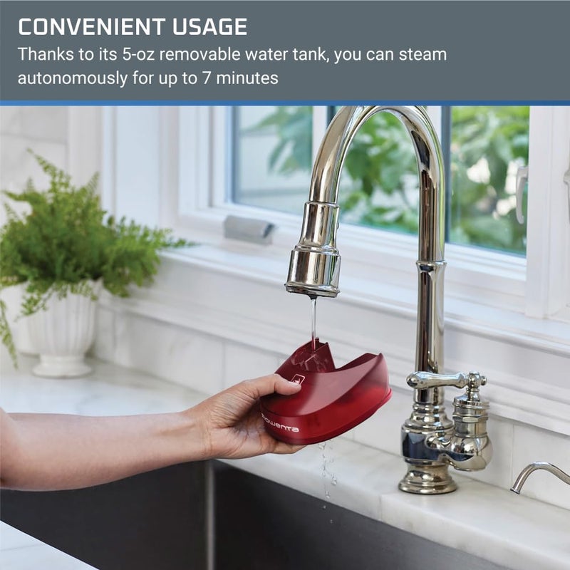 Rowenta, Steamer for Clothes, X-Cel Easy Steam Handheld Steamer, 15 Second Heatup, 5 Ounce Capacity, 1400 Watts, Portable, Travel Must Have, Red Clothes Steamer, DR7112 - Image 5