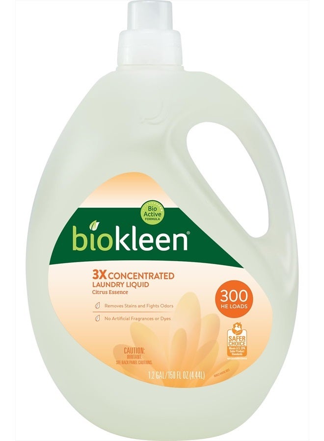 Biokleen Natural Laundry Detergent Liquid - 300 Loads- Eco Friendly Concentrated Plant Based Safe for Kids and Pets No Artificial Colors or Preservatives  - Image 1