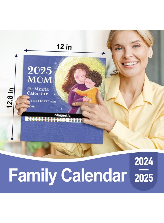 SUNEE Family Wall Calendar 2025 Magnetic Fridge Calendar 15 Months, Oct. 2024 To Dec. 2025, More Time Moms Calendar 2025 Wall Calendar, Family Organizer Sticks To Refrigerator - Over 300 Stickers - Image 2