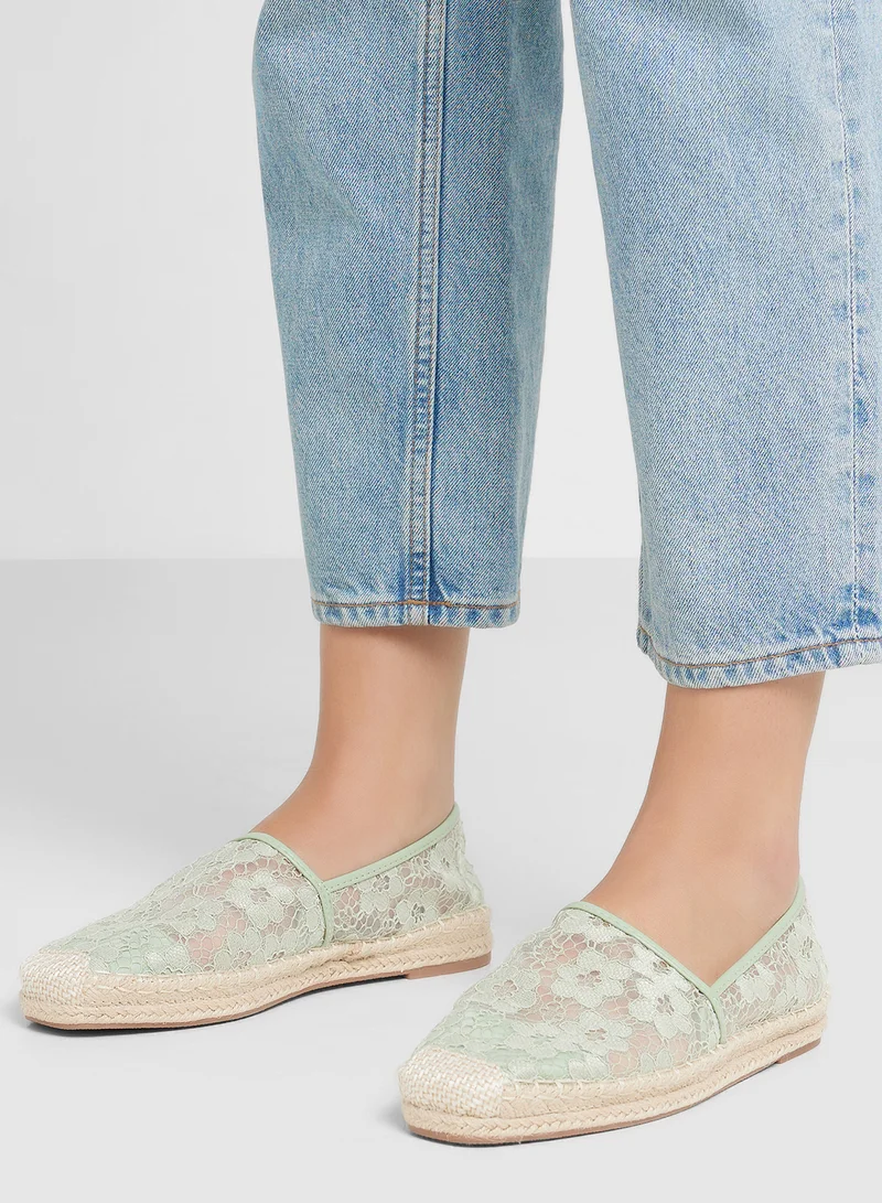 ELLA Lace Embroidered Espadrille