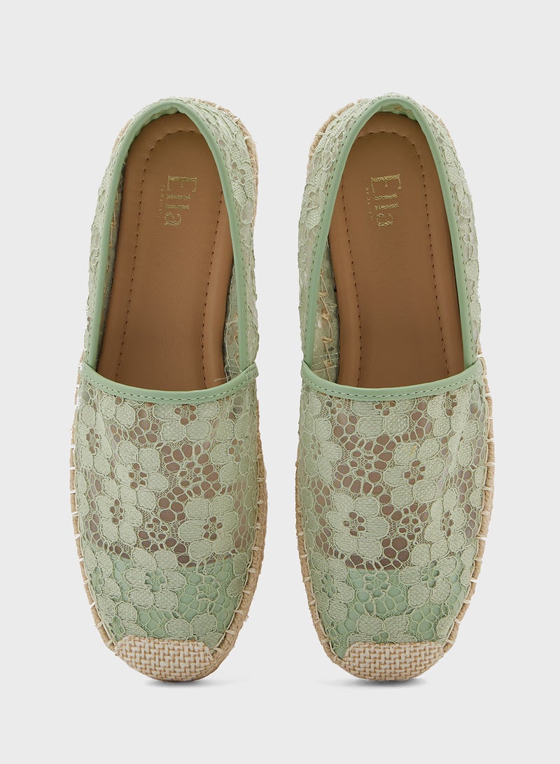 ELLA Lace Embroidered Espadrille  - Image 4