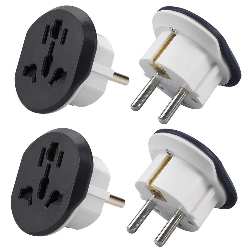 MANGO 4PiecePlug Converter UAE USA EU UK AU CN to KSAEUGermany Socket Travel Adapter Universal Socket Travel Adaptor for Business Trip Holiday Hotel Airport for Cell Phone Laptop