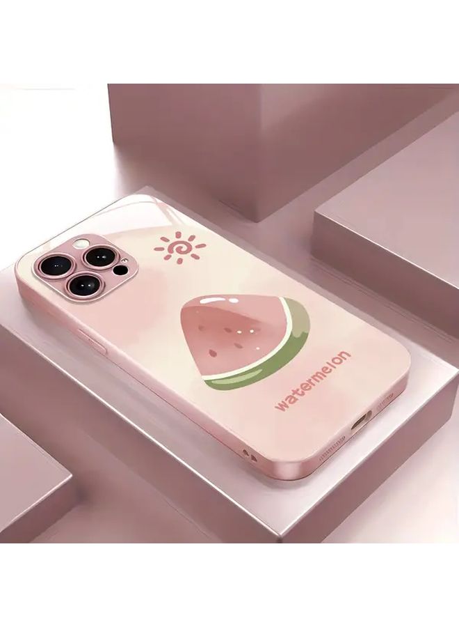 Mixed Color Watermelon Tempered Glass Phone Case For iPhone 14 Pro Scratch Resistant - Image 1