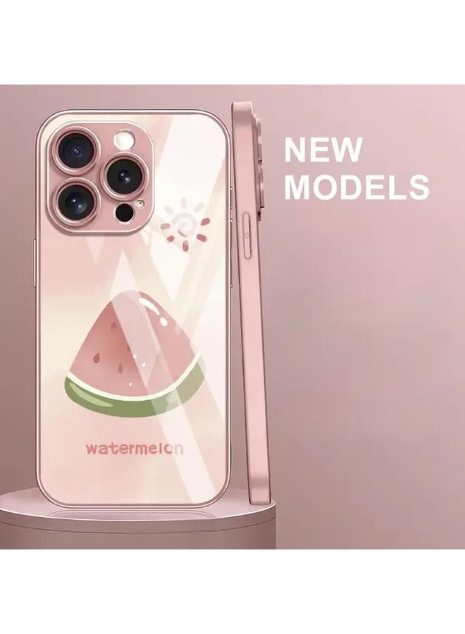 Mixed Color Watermelon Tempered Glass Phone Case For iPhone 14 Pro Scratch Resistant - Image 4