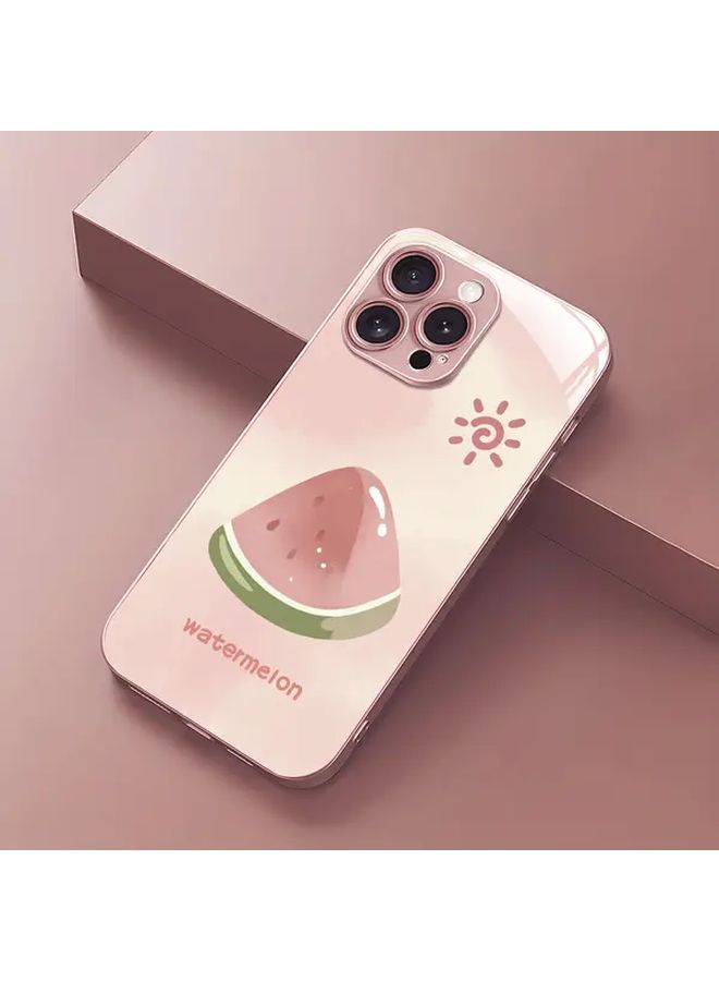 Mixed Color Watermelon Tempered Glass Phone Case For iPhone 14 Pro Scratch Resistant - Image 5