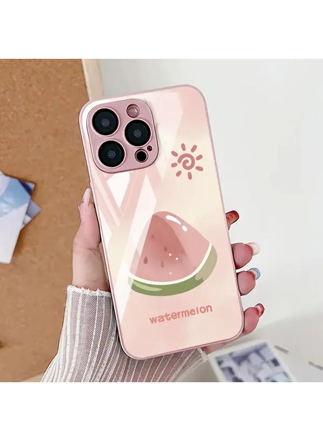 Mixed Color Watermelon Tempered Glass Phone Case For iPhone 14 Pro Scratch Resistant - Image 2