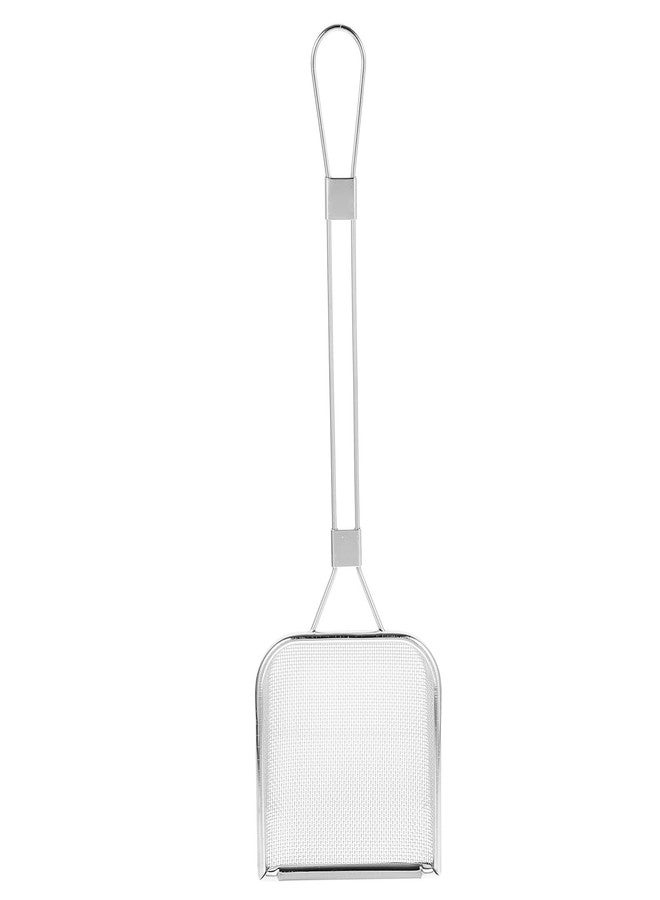 DEARMAMY Square Mesh Skimmer 304 Stainless Steel Colander Spoon Fry Ladle Skimmer Oil Fat Fryer Scoop for Cooking Frying Kitchen Gadgets Silver - Image 1