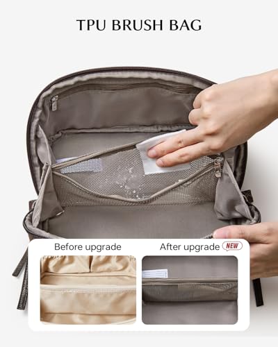EACHY Travel Makeup Bag, Large Toiletry Bag for Women, Flat-Opening Organizer Pouch with Compartments - Image 3