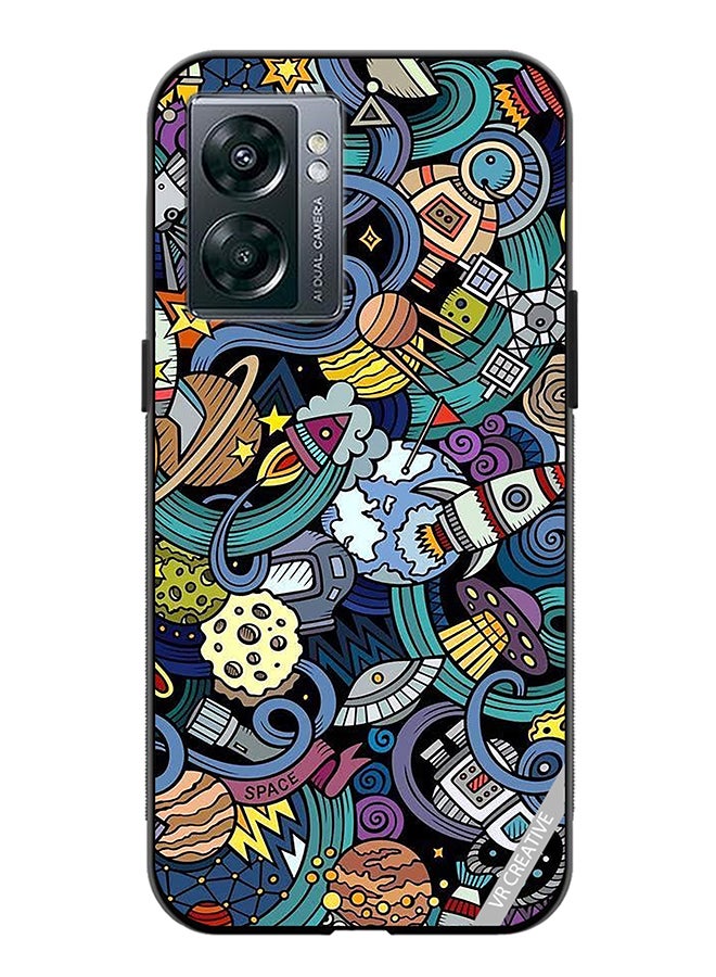 Protective Case Cover For Oppo A57 5G Cartoon Doodles Design Multicolour