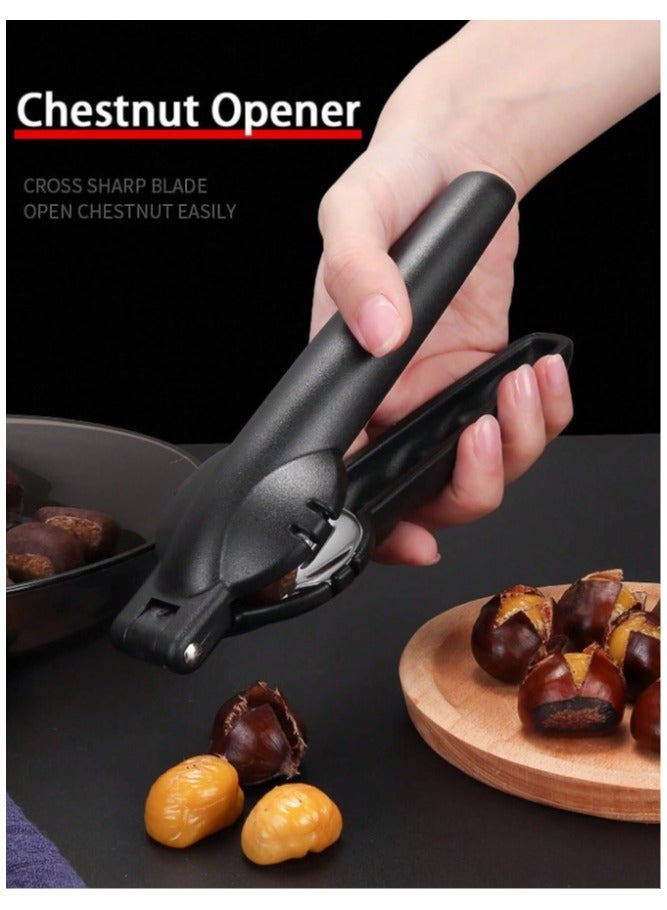 Premium Silver Stainless Steel Walnut & Chestnut Opener - Image 1