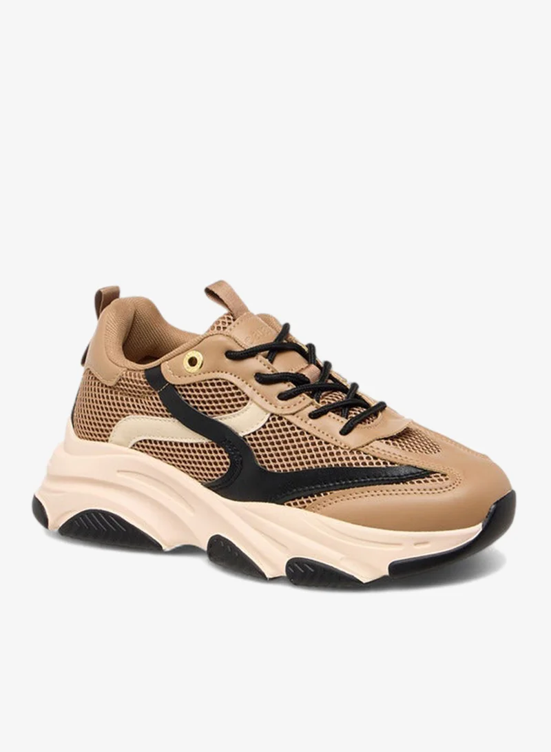 Celeste Women's Panelled Lace-Up Sneakers with Pull Tab