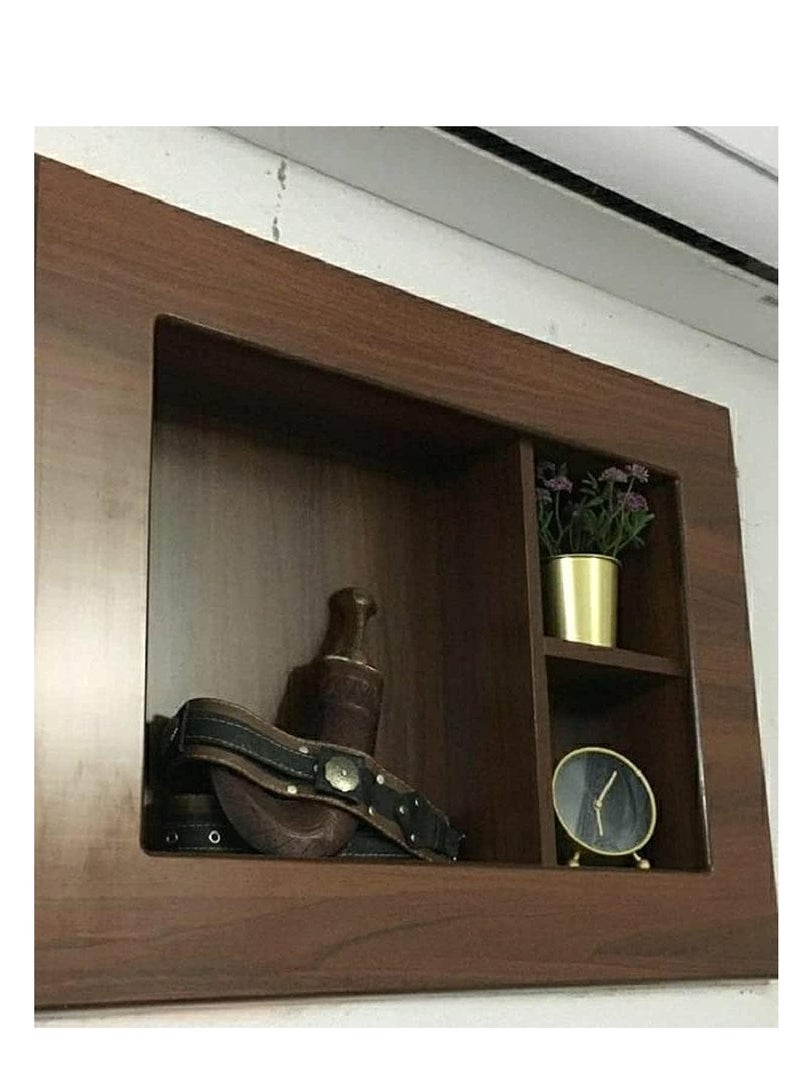 رف غطاء مكيف شباك لتغطية الحائط مصنوع من الخشب, لون بني - Image 1