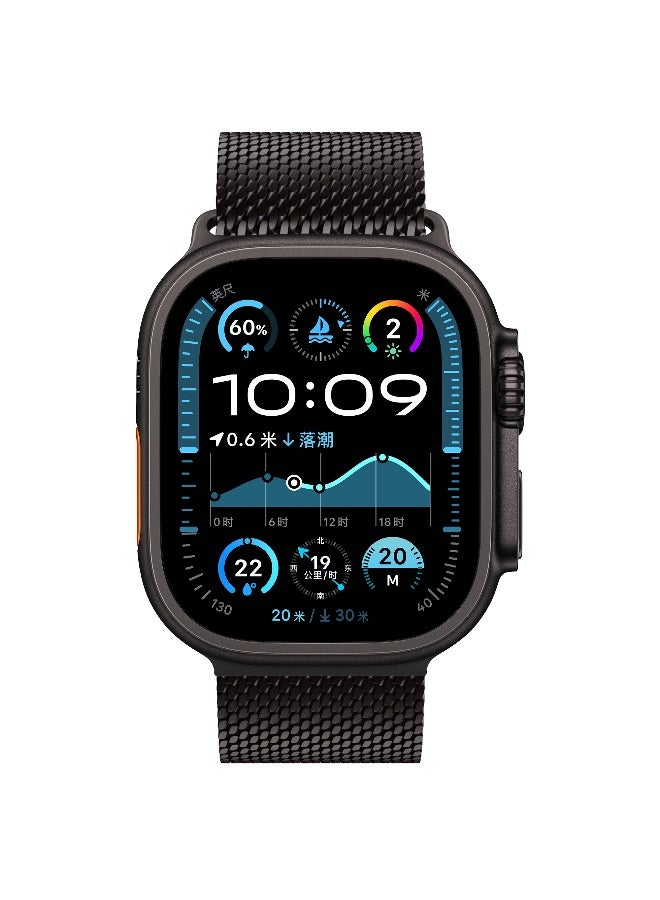 Titanium Milanese Loop Compatible with Apple Watch Bands 49mm 46mm 45mm 44mm for Men Women, Mesh Loop with Parachute-style Buckle for iWatch Ultra 2/Ultra Series 10 9 8 7 SE 2/SE 6 5 4  - Image 2