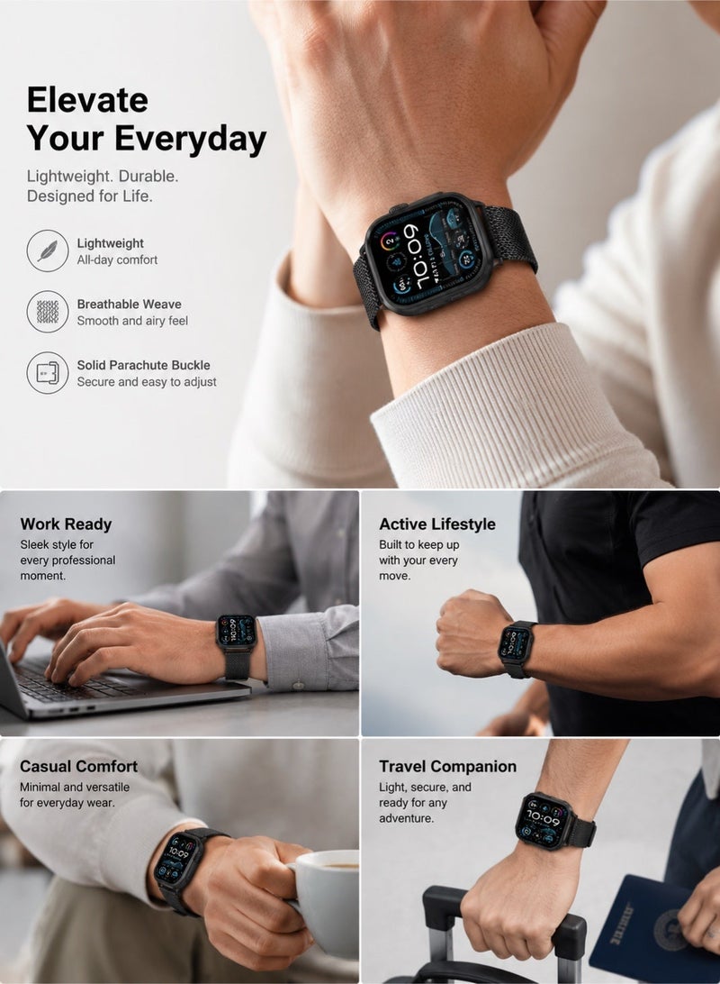 Saudi Select Titanium Milanese Loop Compatible with Apple Watch Bands 49mm 46mm 45mm 44mm for Men Women, Mesh Loop with Parachute-style Buckle for iWatch Ultra 2/Ultra Series 10 9 8 7 SE 2/SE 6 5 4 - Image 4