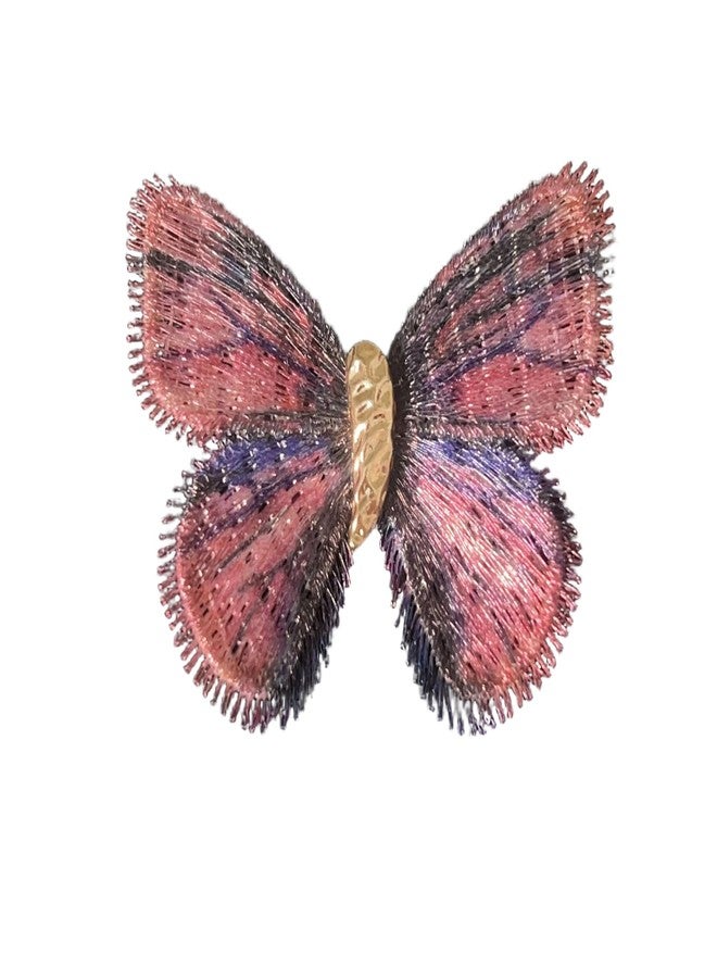 Pingyongchang The fabric butterfly brooch clothing with pins is for women pink - Image 1