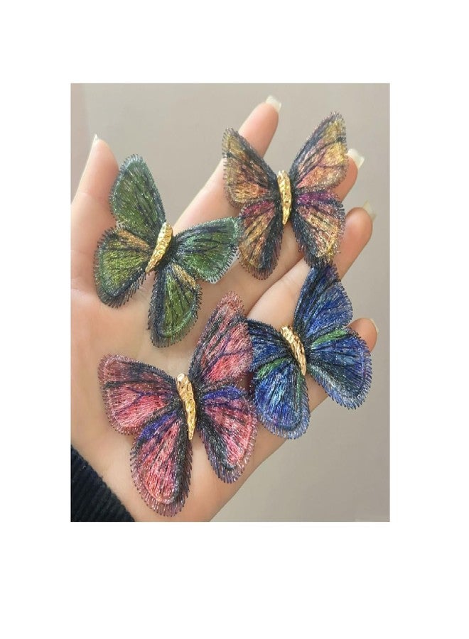 Pingyongchang The fabric butterfly brooch clothing with pins is for women pink - Image 3