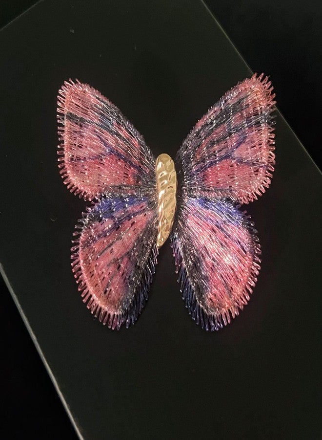 Pingyongchang The fabric butterfly brooch clothing with pins is for women pink - Image 2