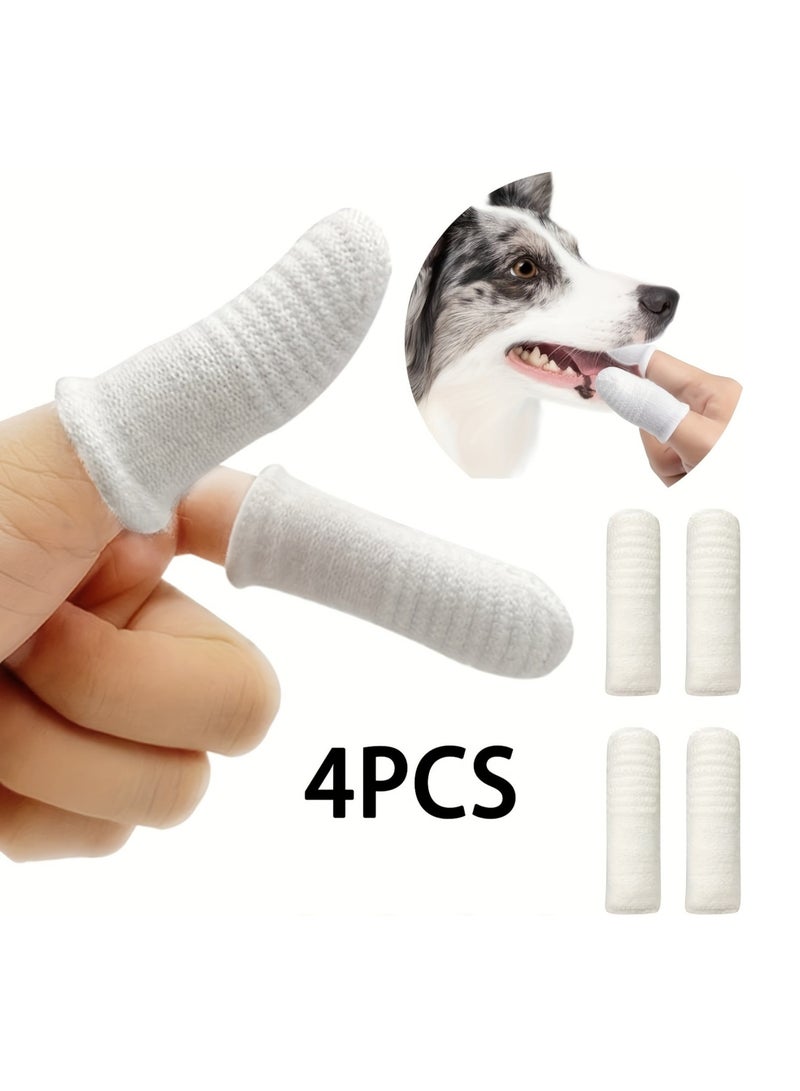 Generic 4pcs Dog Finger Toothbrush, 360 Degree Soft Dog Finger Toothbrush For Teeth, Durable And Washable Pet Oral Cleaning Tool  - Image 1