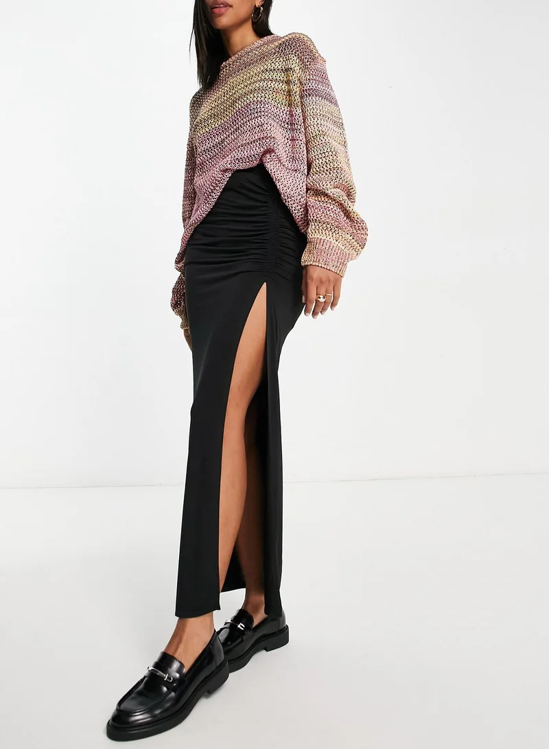 TOPSHOP Ruched High Waist Skirt