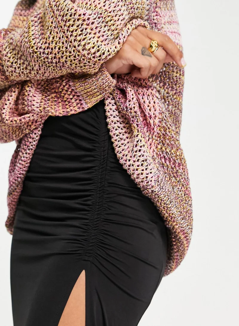 TOPSHOP Ruched High Waist Skirt