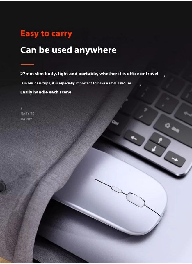 Premium Wireless Bluetooth Rechargeable Silent Mouse - Perfect for Laptops, Notebooks, Tablets & Business Use - Compatible with Dell, HP, Lenovo