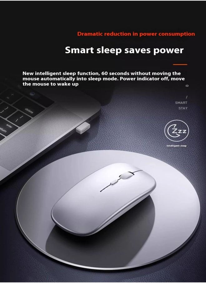 Premium Wireless Bluetooth Rechargeable Silent Mouse - Perfect for Laptops, Notebooks, Tablets & Business Use - Compatible with Dell, HP, Lenovo