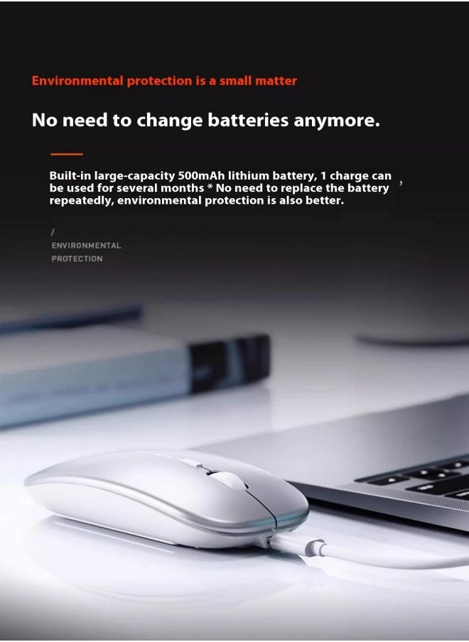 Premium Wireless Bluetooth Rechargeable Silent Mouse - Perfect for Laptops, Notebooks, Tablets & Business Use - Compatible with Dell, HP, Lenovo