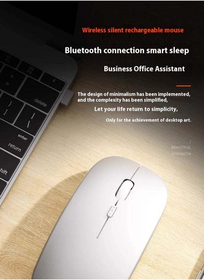 Premium Wireless Bluetooth Rechargeable Silent Mouse - Perfect for Laptops, Notebooks, Tablets & Business Use - Compatible with Dell, HP, Lenovo