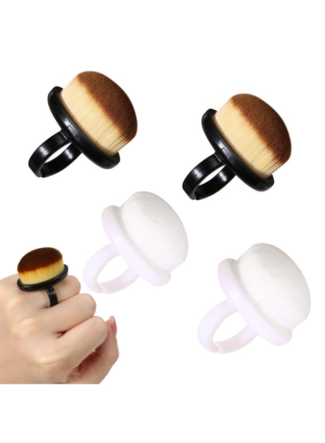 BQSAZHYJ 4Packs Nail Dust Cleaning Brush RingSoft Brushes for Clean Up Fingernails and Toenails Small Portable Nail Scrubber Brush Nail Duster Tools for Manicure and Pedicure black and white - Image 2