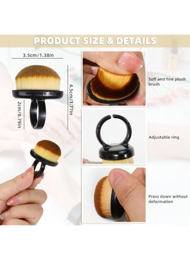 BQSAZHYJ 4Packs Nail Dust Cleaning Brush RingSoft Brushes for Clean Up Fingernails and Toenails Small Portable Nail Scrubber Brush Nail Duster Tools for Manicure and Pedicure black and white - Image 3