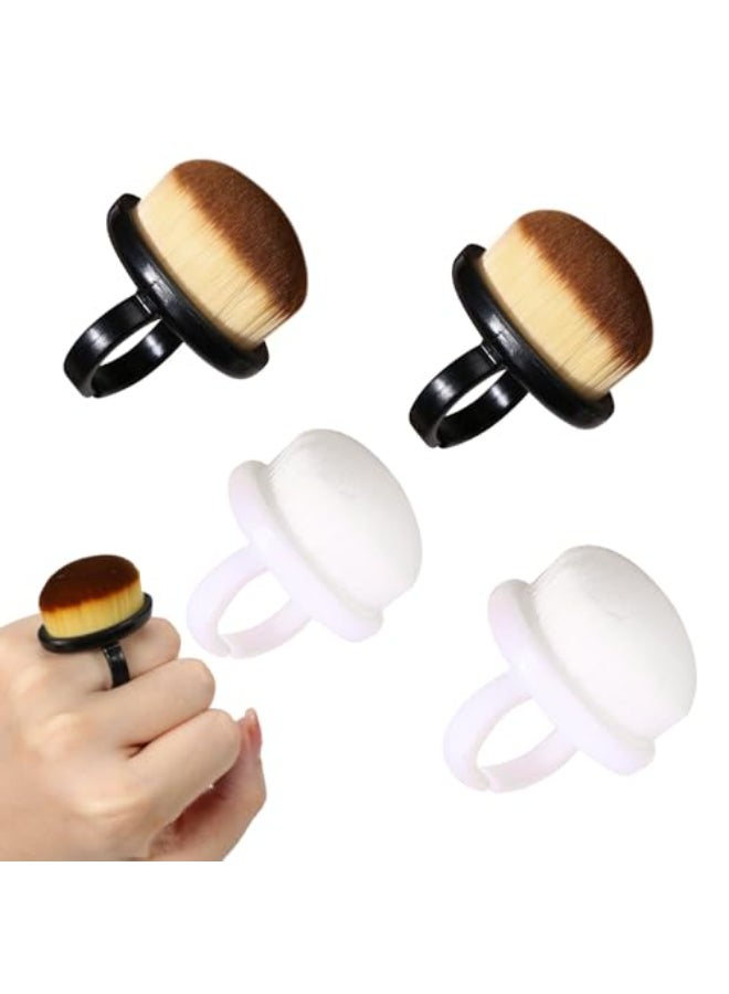 BQSAZHYJ 4Packs Nail Dust Cleaning Brush RingSoft Brushes for Clean Up Fingernails and Toenails Small Portable Nail Scrubber Brush Nail Duster Tools for Manicure and Pedicure black and white - Image 1