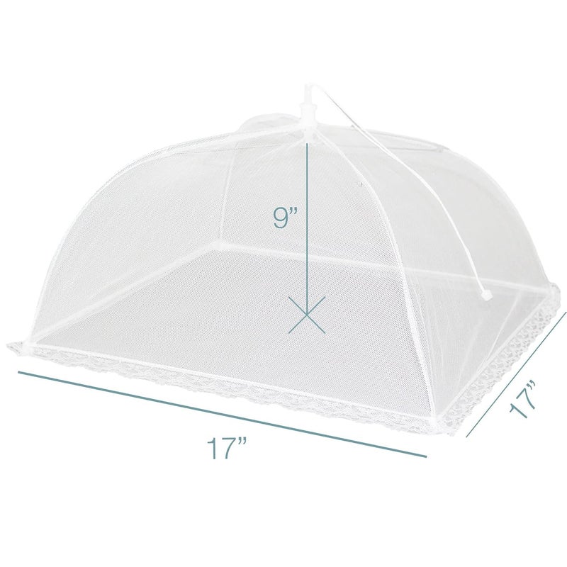 3 Pack Large & Tall 17x17 Pop Up Mesh Food Covers for Outdoors - Reusable and Collapsible Food Nets for Tents, Parties, Picnics Food Protector Tent Keep Out Flies, Bugs, Mosquitoes  - Image 4
