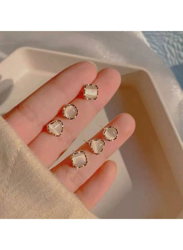 Goolsky S925 Sterling Silver Sparkling Zircon Stud Earrings Set – Minimalist Fashion Ear Piercing Care Kit for Women - Image 1