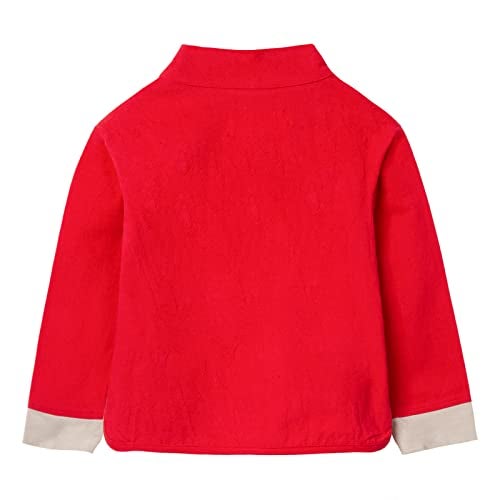 Mud Kingdom Chinese Jacket Cute for Little Boys Traditional Embroidery Jacket Cute Tang Red Size 10-12 - Image 5