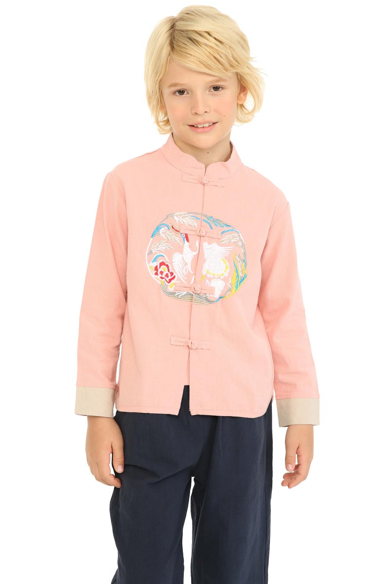 Mud Kingdom Chinese Jacket Cute for Little Boys Traditional Embroidery Jacket Cute Tang Red Size 10-12 - Image 3
