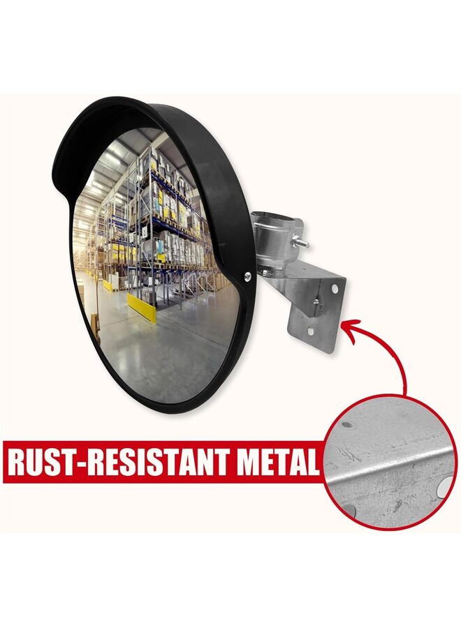 Adjustable Convex Mirror for Blind Spots - Shatterproof Polycarbonate Fish Eye - Wide Views for Outdoor or Indoor - Great as Driveway or Safe and Security Mirror (Size - Image 2