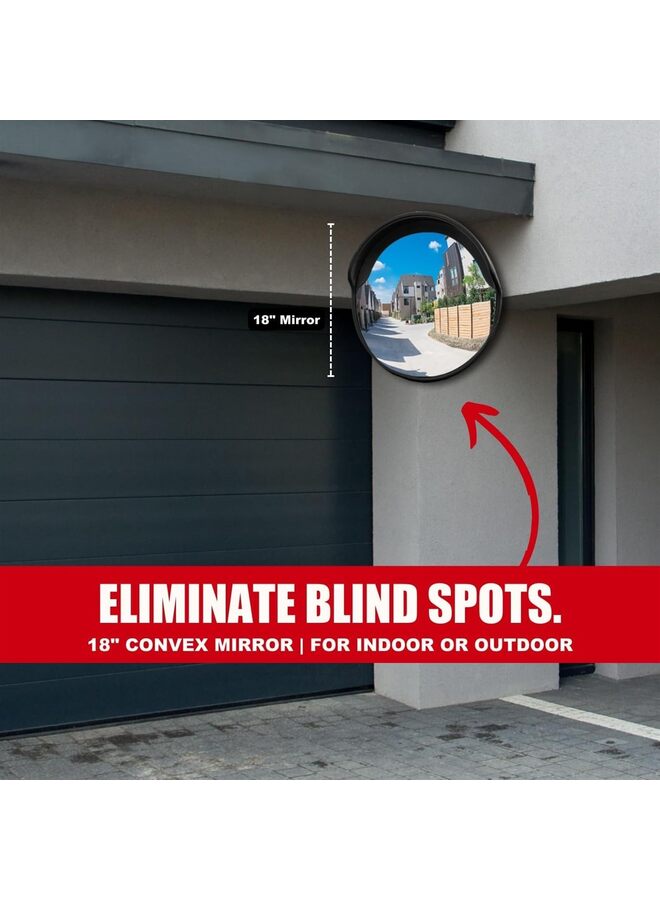 Adjustable Convex Mirror for Blind Spots - Shatterproof Polycarbonate Fish Eye - Wide Views for Outdoor or Indoor - Great as Driveway or Safe and Security Mirror (Size - Image 4