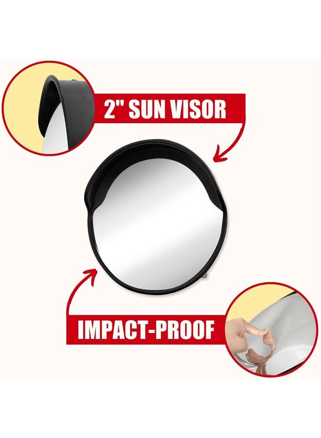 Adjustable Convex Mirror for Blind Spots - Shatterproof Polycarbonate Fish Eye - Wide Views for Outdoor or Indoor - Great as Driveway or Safe and Security Mirror (Size - Image 3