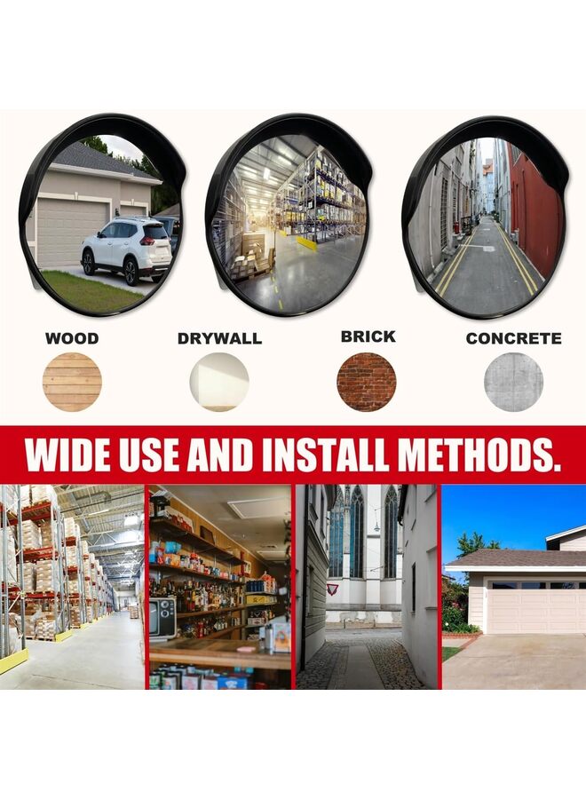 Adjustable Convex Mirror for Blind Spots - Shatterproof Polycarbonate Fish Eye - Wide Views for Outdoor or Indoor - Great as Driveway or Safe and Security Mirror (Size - Image 5