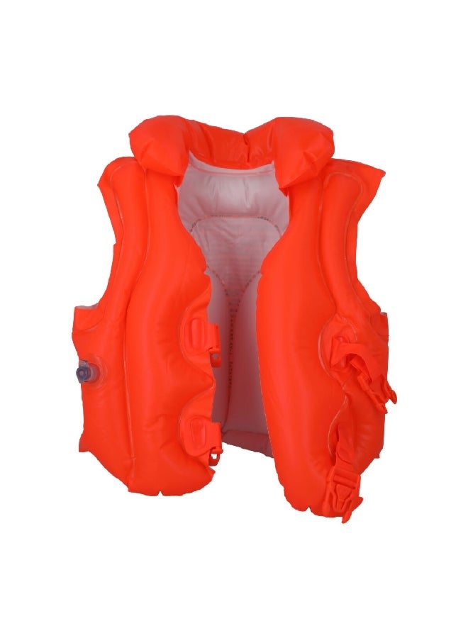 INTEX Adjustable Strap Deluxe Swim Vest Orange and White 50 x 47 cm 58671 - Image 1
